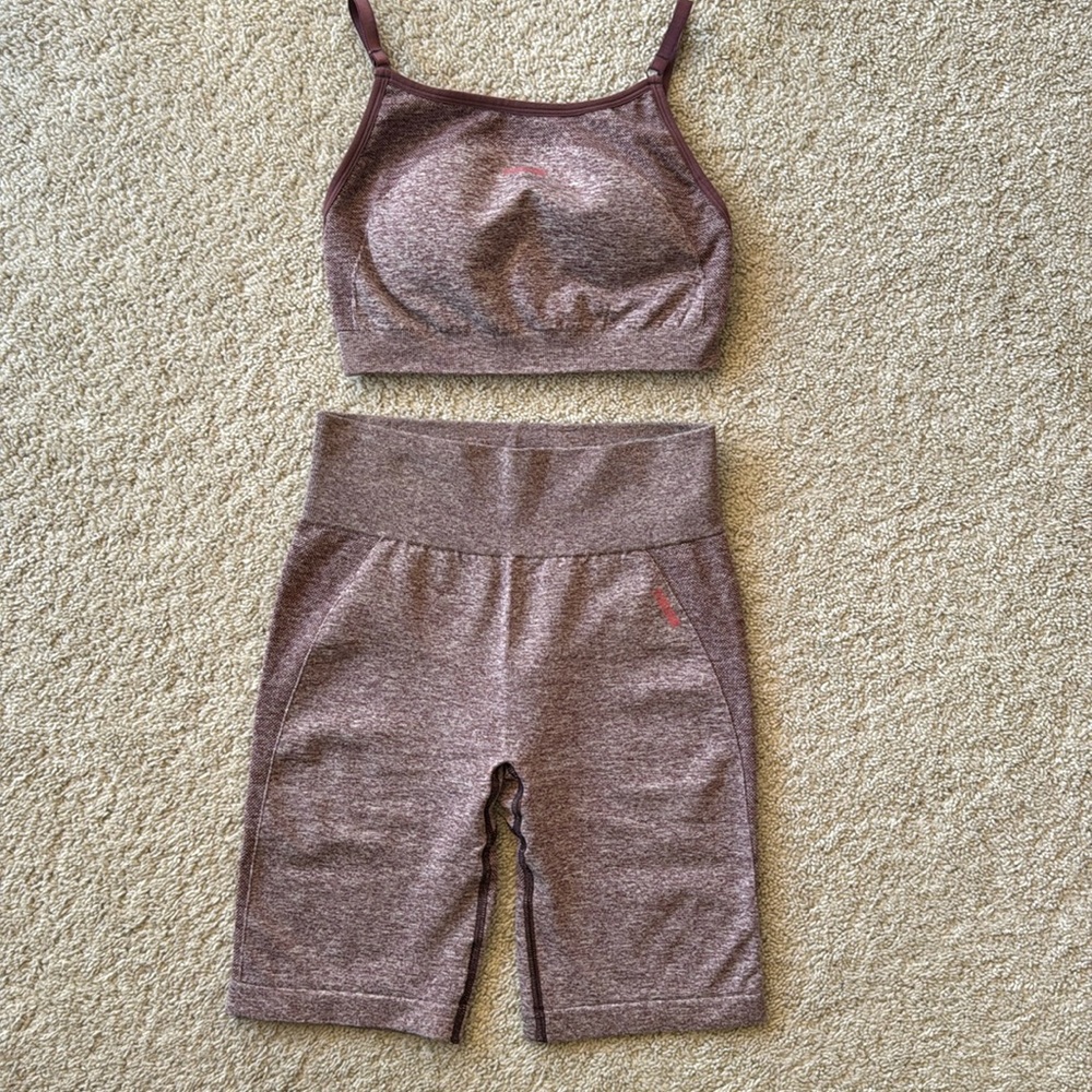 Gymshark Flex Shorts Set Maroon